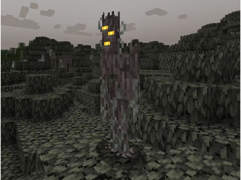 Chú ý Creaking trong Minecraft 1.21.51 Apk vào ban đêm