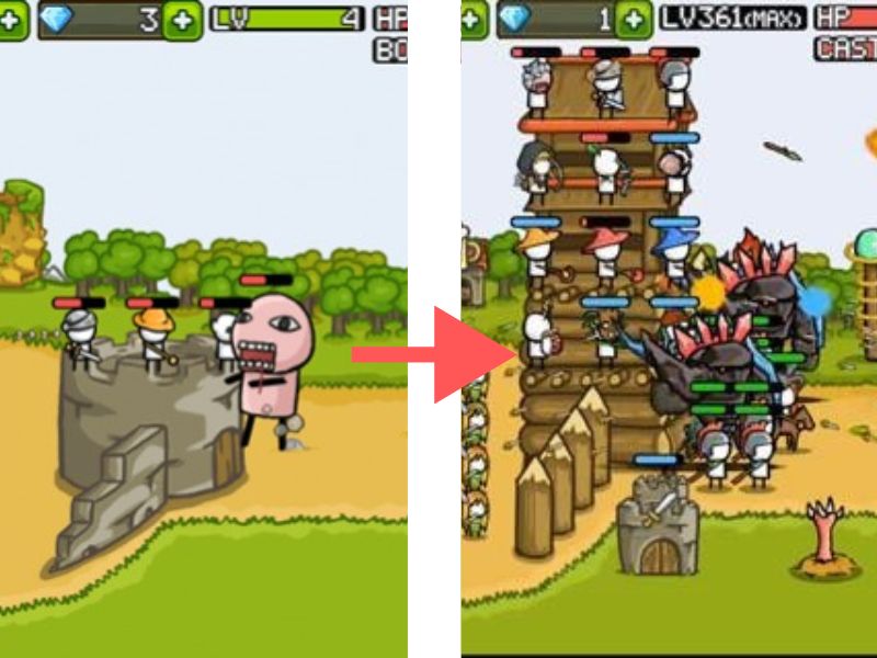 Biến tòa tháp đơn giản thành thành trì bất khả chiến bại trong Grow Castle Hack