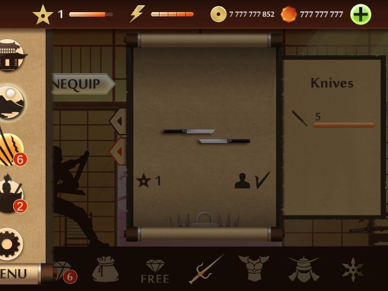 Hệ thống vật phẩm phong phú trong Hack Shadow Fight 2