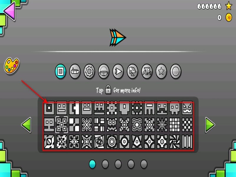 Mod Geometry Dash Apk cho phép người chơi thay đổi biểu tượng theo ý thích