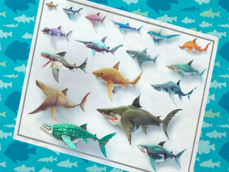 Đa dạng các loài cá mập tại Hungry Shark Hack