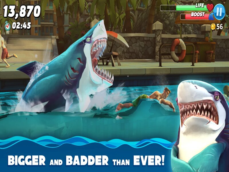 Duy trì hành động ăn để cá mập trong Hungry Shark Hack no bụng