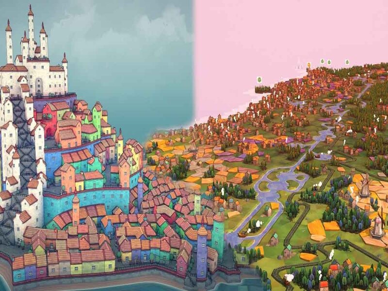 Bạn có thể tự do xây dựng thị trấn cổ trong Townscaper Apk