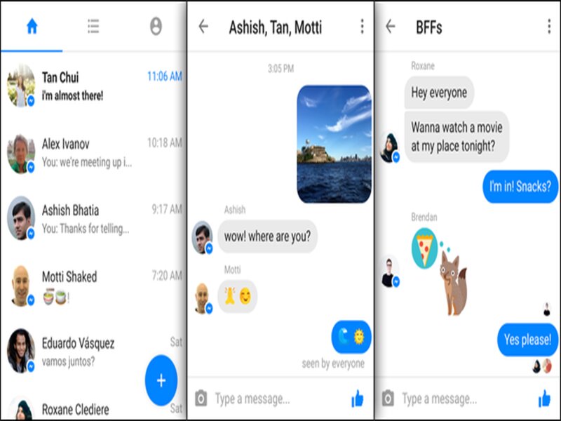 Giao diện khi tải Messenger Lite Apk