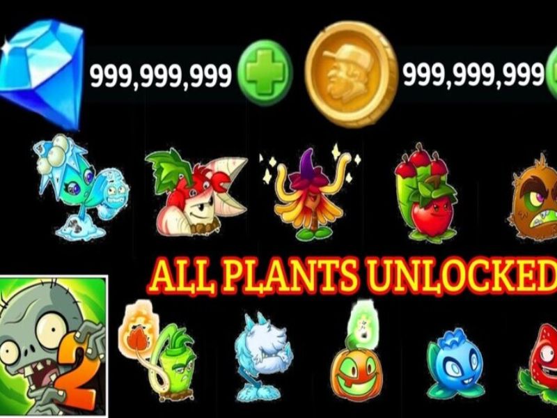 Nhiều loại cây và zombie mới trong Hack Plants Vs Zombies