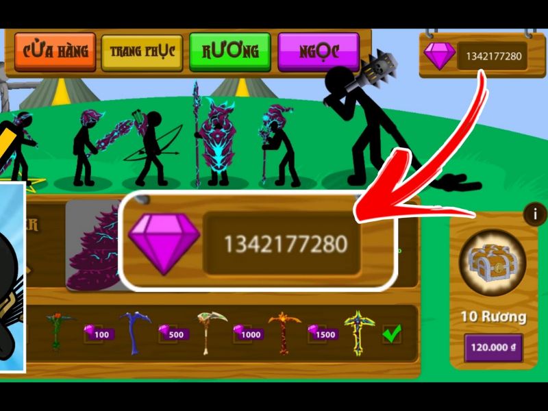 Vô Hạn Kim Cương Trong Hack Stick War Legacy 