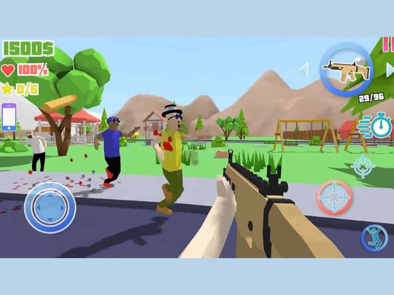 Đồ họa theo phong cách Cartoon trong Hack Dude Theft Wars