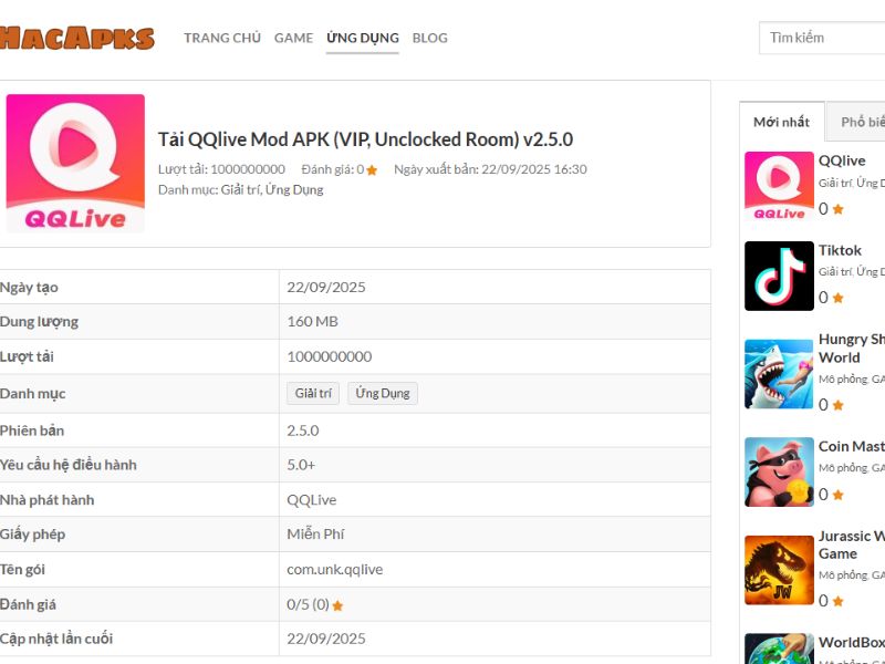 Hướng Dẫn Tải & Cài Đặt QQlive Mod APK