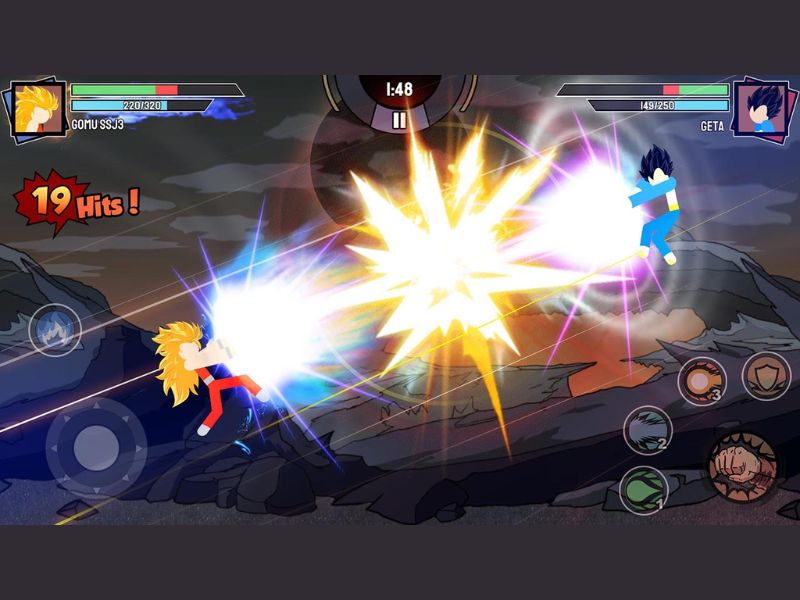 Lối chơi hành động trong Hack Stickman Warriors