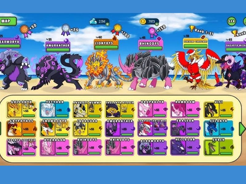 Tính năng Hack Rồng trong Dynamons World Hack 
