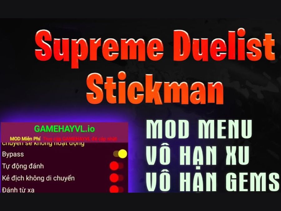 Tính năng Mod Menu trong Hack Supreme Duelist Stickman