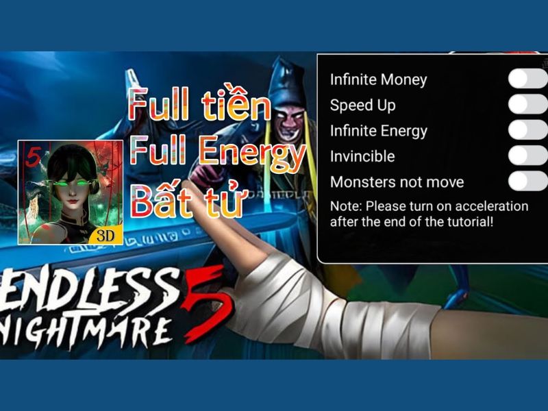 Vô hạn tiền, kim cương và năng lượng trong Endless Nightmare 5 Hack 