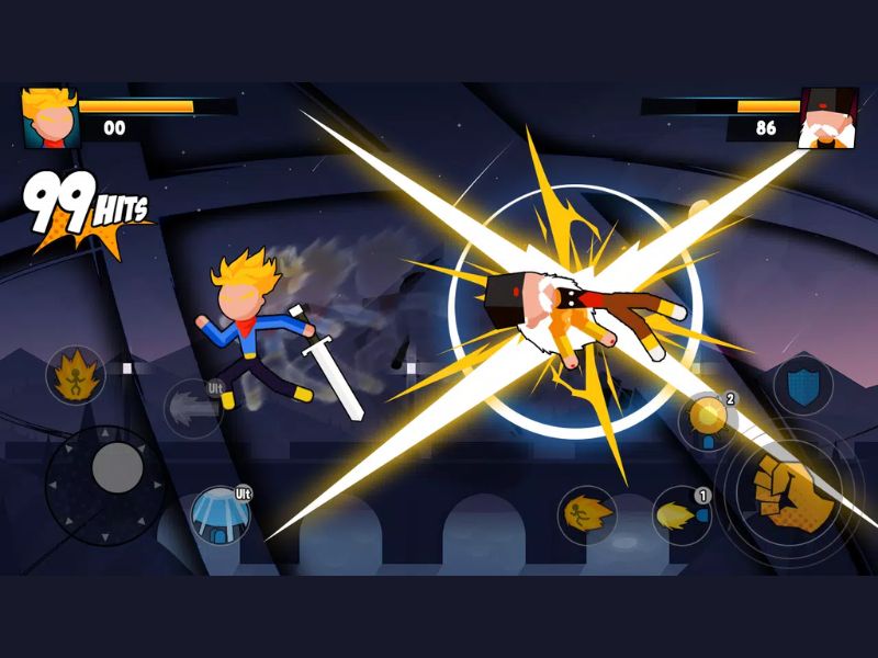 Chiến đấu với kỹ năng đa dạng trong Hack Stickman Dragon Fight