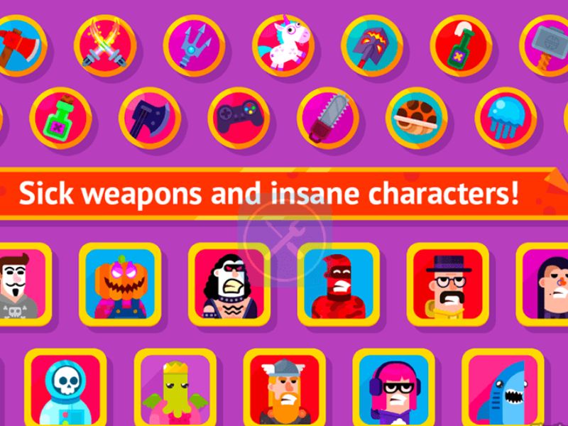 Hack Bowmasters có hệ thống nhân vật đa dạng