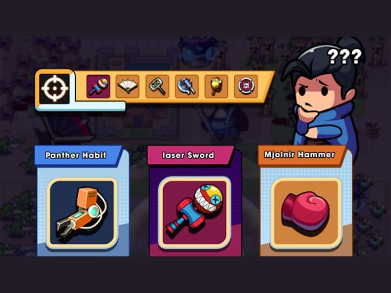 Hệ thống trang bị, vũ khí phong phú trong Hack Hero Survival IO