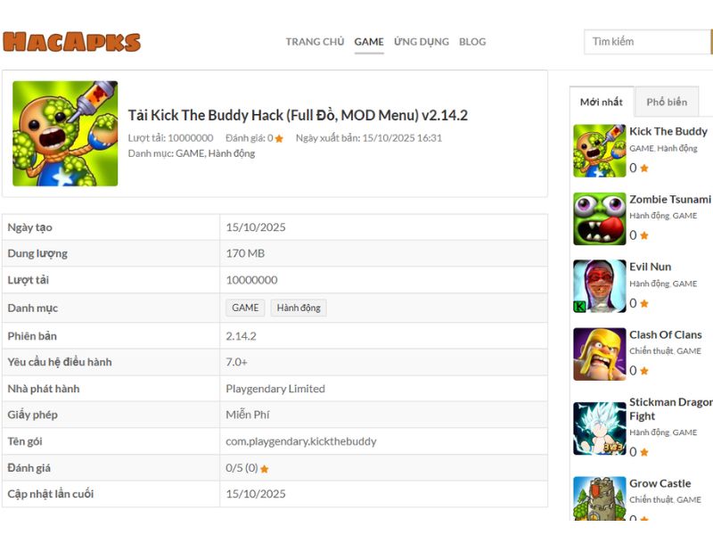 Hướng Dẫn Tải Và Cài Đặt Kick The Buddy Hack Tại HACAPKS