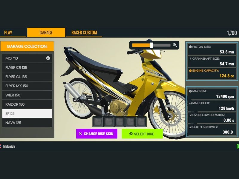 Tùy chỉnh xe trong Hack Asian Drag Champion