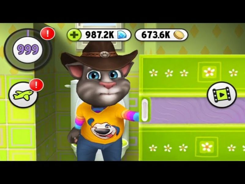 Full tiền, full kim cương trong My Talking Tom Hack